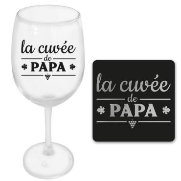 Coffret cadeau verre à vin la cuvée de papa Coffret cadeau verre à vin la cuvée de papa