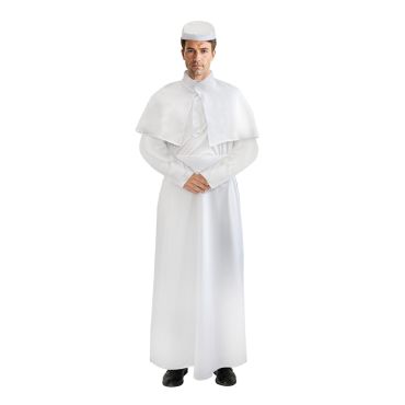 Déguisement de pape homme avec robe blanche | jourdefete.com