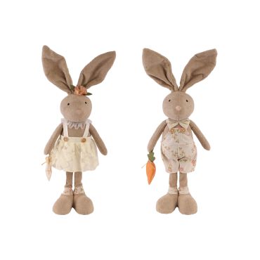 Lapin décoratif de Pâques en tissu debout modèle assorti aléatoire | jourdefete.com Lapin décoratif de Pâques en tissu debout modèle assorti aléatoire | jourdefete.com