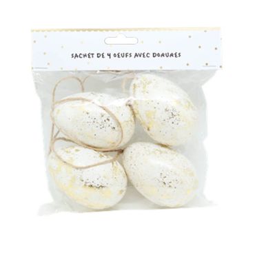 sachet de 4 oeufs avec dorures en plastique de 8 pour pâques | jourdefete.com sachet de 4 oeufs avec dorures en plastique de 8 pour pâques | jourdefete.com