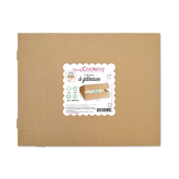2 boîtes à gâteaux en carton kraft 32x32x8cm | jourdefete.com