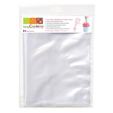 Lot de 6 poches à douilles jetables pour décoration pâtissière | jourdefete.com Lot de 6 poches à douilles jetables pour décoration pâtissière | jourdefete.com
