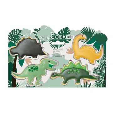 Lot de 4 emporte-pièces dinosaure pour biscuits créatifs | jourdefete.com Lot de 4 emporte-pièces dinosaure pour biscuits créatifs | jourdefete.com