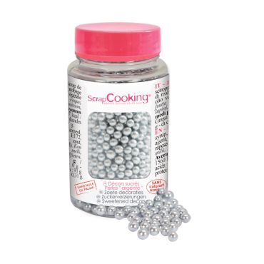 Perles sucrées argentées pour décoration élégante de gâteau | jourdefete.com