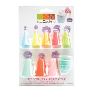 Set de douilles pâtissières avec adaptateur pour décorations | jourdefete.com