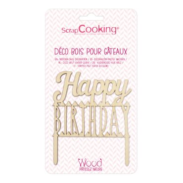 Cake topper bois Happy Birthday pour gâteau | jourdefete.com Cake topper bois Happy Birthday pour gâteau | jourdefete.com
