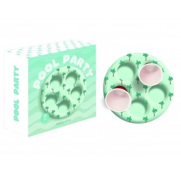 Lot de 2 Portes Gobelets Gonflables - Motifs Palmiers Lot de 2 Portes Gobelets Gonflables - Motifs Palmiers