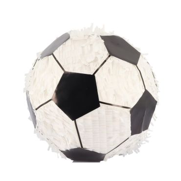 Piñata en forme de ballon de foot noir et blanc pour anniversaire à thème sportif | jourdefete.com Piñata en forme de ballon de foot noir et blanc pour anniversaire à thème sportif | jourdefete.com