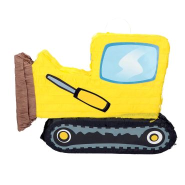 Piñata en forme de bulldozer jaune pour anniversaire à thème chantier | jourdefete.com Piñata en forme de bulldozer jaune pour anniversaire à thème chantier | jourdefete.com