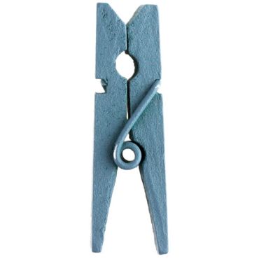 24 Mini Pinces en Bois - Bleu Canard | jourdefete.com
