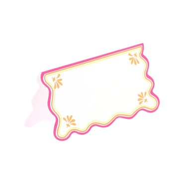 Marque-places festonnés Pink Lemonade blanc citron orange framboise | jourdefete.com Marque-places festonnés Pink Lemonade blanc citron orange framboise | jourdefete.com