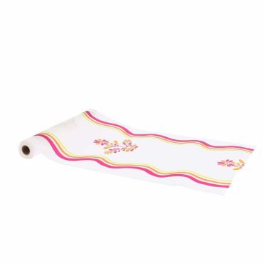 Chemin de table Pink Lemonade fleurs blanc framboise et orange en tissu | jourdefete.com Chemin de table Pink Lemonade fleurs blanc framboise et orange en tissu | jourdefete.com