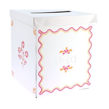 Urne mariage Pink Lemonade Merci blanc citron orange framboise et or | jourdefete.com Urne mariage Pink Lemonade Merci blanc citron orange framboise et or | jourdefete.com
