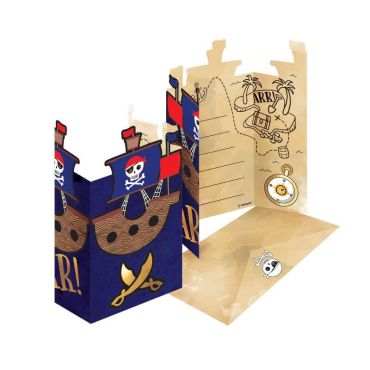 8 invitations avec enveloppes collection pirate rouge | jourdefete.com 8 invitations avec enveloppes collection pirate rouge | jourdefete.com