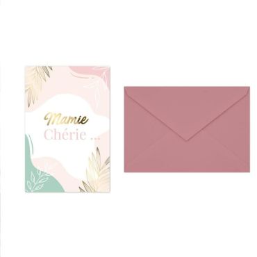 Carte et enveloppe - Mamie Chérie | jourdefete.com Carte et enveloppe - Mamie Chérie | jourdefete.com