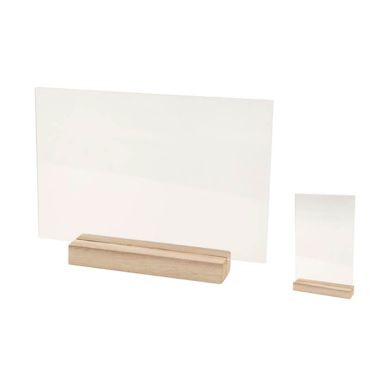 Plaque transparente sur socle en bois - 12 x 19 cm | jourdefete.com Plaque transparente sur socle en bois - 12 x 19 cm | jourdefete.com