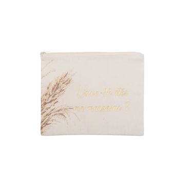 Pochette en lin - Jolie Pampa - Veux tu être ma Marraine ? Pochette en lin - Jolie Pampa - Veux tu être ma Marraine ?