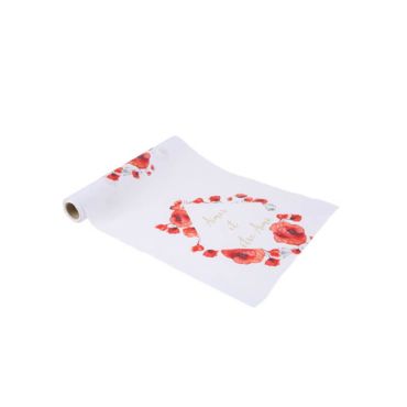 Chemin de table en tissu 28 cm x 5 M - Collection Poppy Love Chemin de table en tissu 28 cm x 5 M - Collection Poppy Love