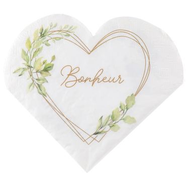 Lot de 20 serviettes - 16,5 x 16,5 cm - Ô Bonheur | jourdefete.com