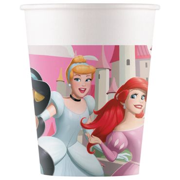 Gobelets en carton Princesses Disney avec Jasmine, Cendrillon et Ariel devant un château rose | jourdefete.com Gobelets en carton Princesses Disney avec Jasmine, Cendrillon et Ariel devant un château rose | jourdefete.com