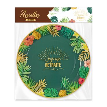 Pack de 6 assiettes - Joyeuse Retraite | jourdefete.com Pack de 6 assiettes - Joyeuse Retraite | jourdefete.com