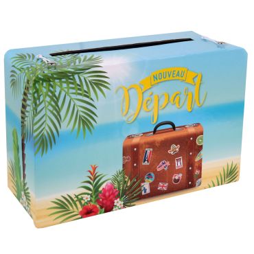 Tirelire en carton de la collection retraite tropicale