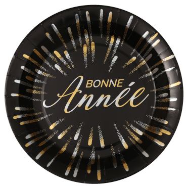 Assiette réveillon or et argent 23 cm en carton x10 pour table du Nouvel An | jourdefete.com Assiette réveillon or et argent 23 cm en carton x10 pour table du Nouvel An | jourdefete.com