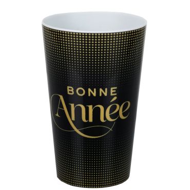 Gobelet réutilisable noir et or Bonne Année 33 cl pour table de réveillon du Nouvel An | jourdefete.com Gobelet réutilisable noir et or Bonne Année 33 cl pour table de réveillon du Nouvel An | jourdefete.com