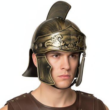 Casque de Romain adulte avec crête style antique | jourdefete.com