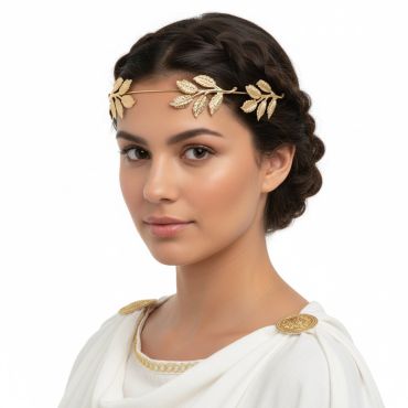 Couronne de feuilles dorées style antique pour déguisement grec ou romain | jourdefete.com