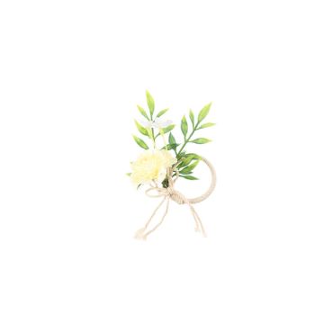 Rond de serviette - Rose et Jasmin - Couleur Jaune Rond de serviette - Rose et Jasmin - Couleur Jaune