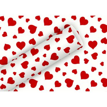 Papier cadeau motif cœurs rouges sur fond blanc, romantique et tendre | jourdefete.com Papier cadeau motif cœurs rouges sur fond blanc, romantique et tendre | jourdefete.com