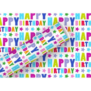 Papier cadeau "Happy Birthday Étoiles" au design festif | jourdefete.com Papier cadeau "Happy Birthday Étoiles" au design festif | jourdefete.com