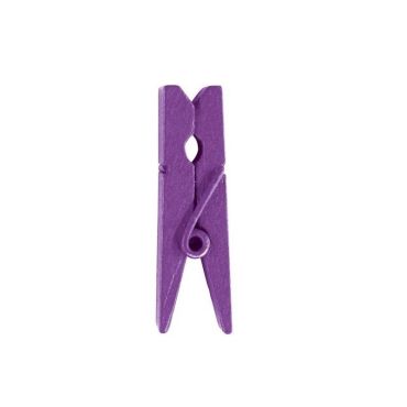 24 Mini Pinces en Bois - Prune 24 Mini Pinces en Bois - Prune