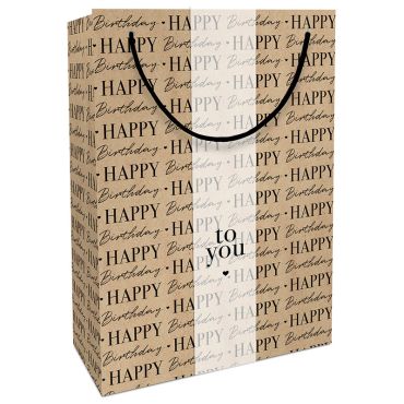 Sac cadeau Birthday Kraft élégant et naturel | jourdefete.com Sac cadeau Birthday Kraft élégant et naturel | jourdefete.com