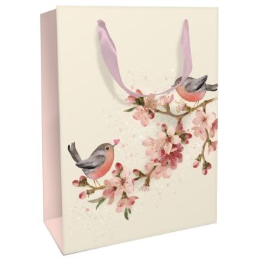 Sac cadeau Cherry Blossom Love grand format fleurs et oiseaux 26 x 36 x 13 cm | jourdefete.com Sac cadeau Cherry Blossom Love grand format fleurs et oiseaux 26 x 36 x 13 cm | jourdefete.com