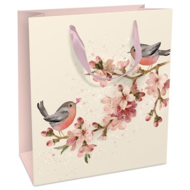 Sac cadeau Cherry Blossom Love avec fleurs et oiseaux | jourdefete.com Sac cadeau Cherry Blossom Love avec fleurs et oiseaux | jourdefete.com