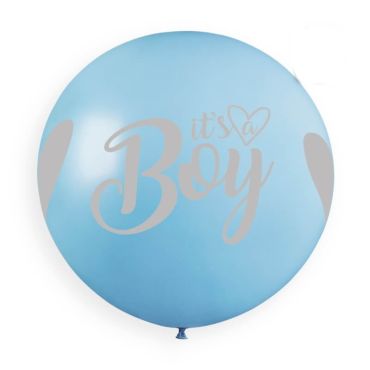 1 ballon it's a boy bleu et argent 80 cm | jourdefete.com