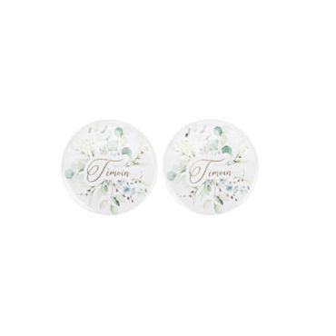 2 Badges témoin collection sauge green vert et blanc | jourdefete.com