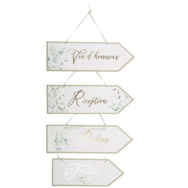 Kit de 4 Flèches Directionnelles Sauge Green Blanc, Vert Sauge et Or 30 x 10 cm et 25 x 10cm + Ruban Satin Vert Sauge | jourdefete.com Kit de 4 Flèches Directionnelles Sauge Green Blanc, Vert Sauge et Or 30 x 10 cm et 25 x 10cm + Ruban Satin Vert Sauge | jourdefete.com