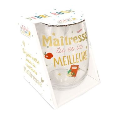 Un superbe verre rond à offrir à la maîtresse de votre enfant | jourdefete.com