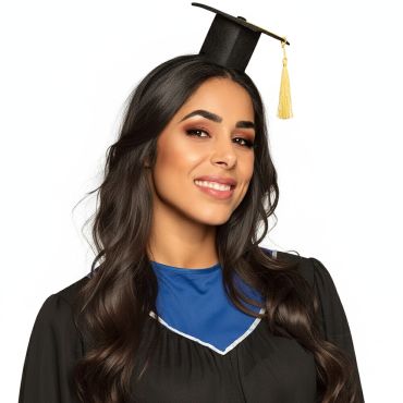 Serre-tête avec mini chapeau de diplômé noir et pompon doré | jourdefete.com Serre-tête avec mini chapeau de diplômé noir et pompon doré | jourdefete.com