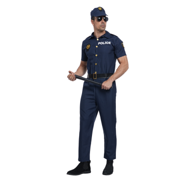 Homme déguisé en policier avec uniforme bleu marine | jourdefete.com Homme déguisé en policier avec uniforme bleu marine | jourdefete.com