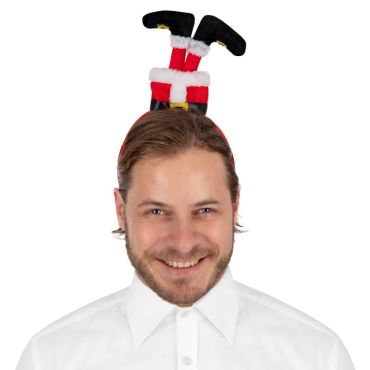 Un joli serre-tête portant les jambes du Père Noël | jourdefete.com Un joli serre-tête portant les jambes du Père Noël | jourdefete.com