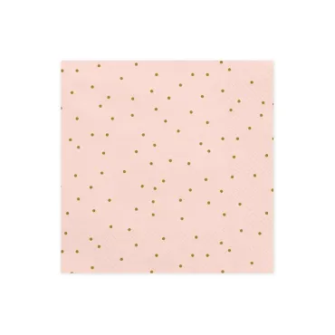 Serviettes rose à pois dorés pour table élégante | jourdefete.com