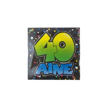 Paquet de 20 serviettes "40aine" Paquet de 20 serviettes "40aine"