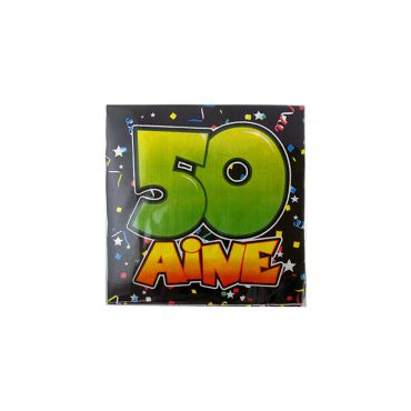 Paquet de 20 serviettes "50aine" Paquet de 20 serviettes "50aine"