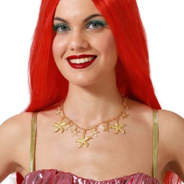 Collier sirène doré avec étoiles de mer pour costume féerique | jourdefete.com Collier sirène doré avec étoiles de mer pour costume féerique | jourdefete.com