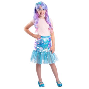 Déguisement sirène fille jupe à sequins bleus et serre-tête | jourdefete.com Déguisement sirène fille jupe à sequins bleus et serre-tête | jourdefete.com
