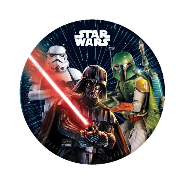 8 assiettes en carton recyclable 23 cm Star Wars